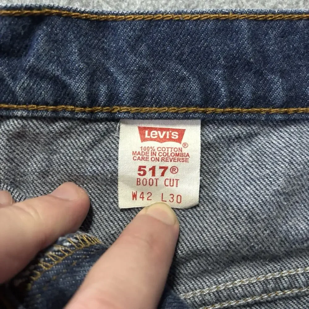 Vtg 1998 Levis 517 Bootcut Jeans Mens 40x30 Dark Wash Blue Denim 517-0216